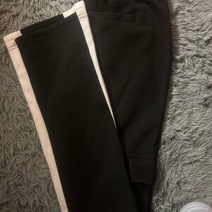 Black flare sweatpants with White Side Stripe
